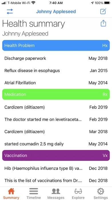 Health Timeline Medical Record سکرین شاٹس