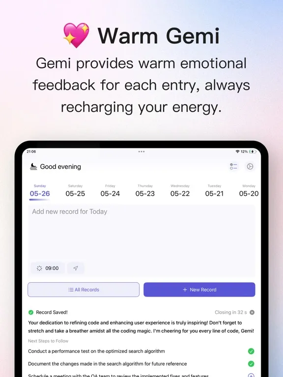 ภาพหน้าจอของ Gemi- AI Journal & Diary iPad 