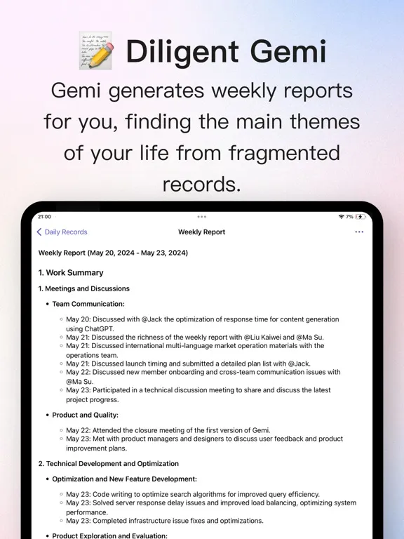 ภาพหน้าจอของ Gemi- AI Journal & Diary iPad 