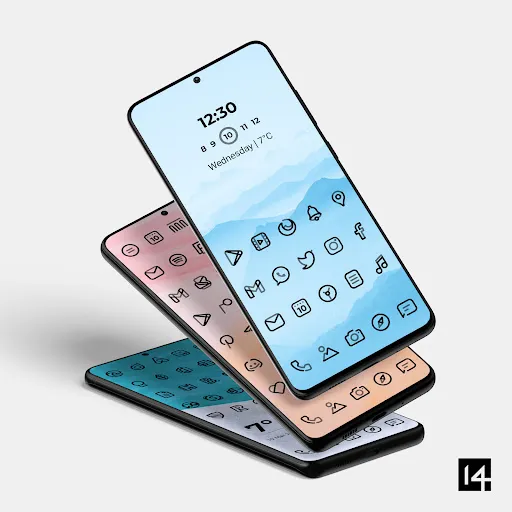 Aline Black: linear icon pack Screenshots