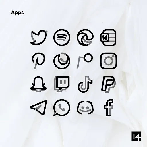 Aline Black: linear icon pack Screenshots