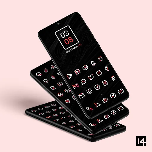 Aline Red: linear icon pack スクリーンショット