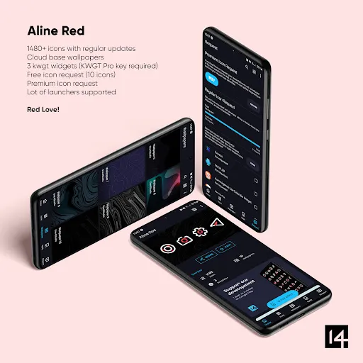 Aline Red: linear icon pack スクリーンショット