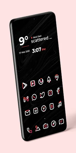 Aline Red: linear icon pack スクリーンショット