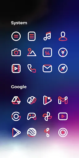 Aline Red: linear icon pack スクリーンショット