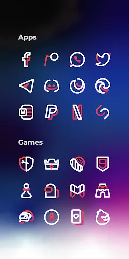 Aline Red: linear icon pack スクリーンショット