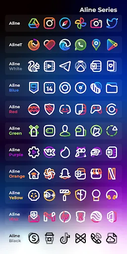 Aline Red: linear icon pack スクリーンショット