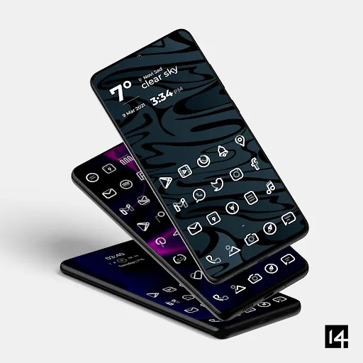 Aline White: linear icon pack Screenshots