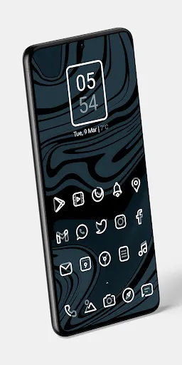 Aline White: linear icon pack Screenshots