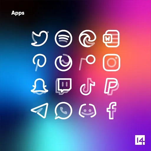 Aline White: linear icon pack Screenshots