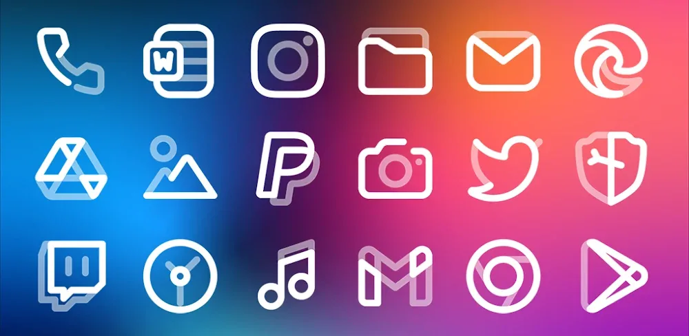 Aline White: linear icon pack