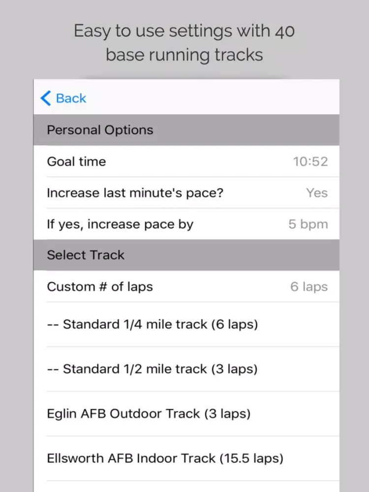 Air Force & Navy Run Pacer iPad  Screenshots