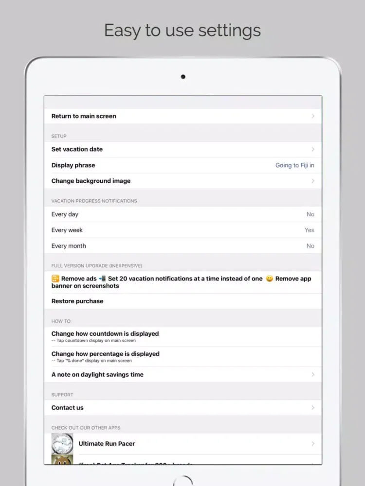 Capturas de tela do Vacation - Countdown iPad 