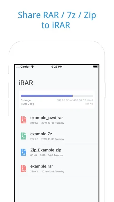 iRAR - Decompress RAR, 7z, Zip سکرین شاٹس