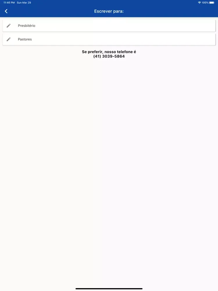 Ảnh chụp màn hình của Bom Pastor Curitiba IECLB iPad 