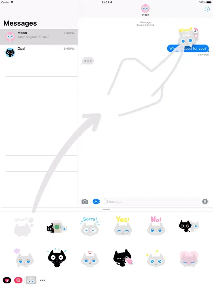 Zrzuty ekranu Opal & Moon's animated sticker iPad 