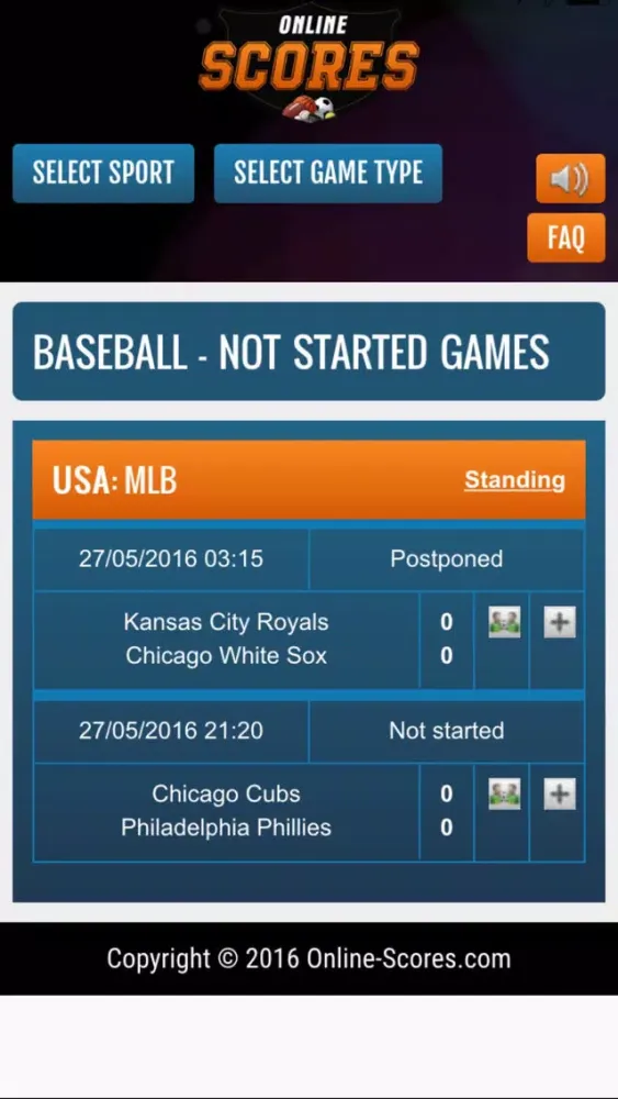 Capturas de tela do Livescore App by Online-Scores.com