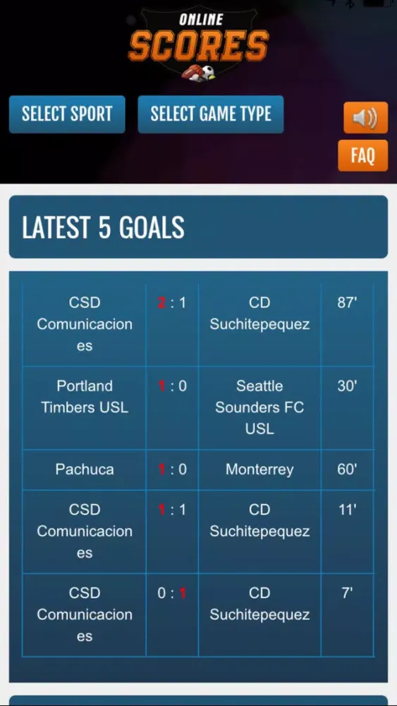 Capturas de tela do Livescore App by Online-Scores.com