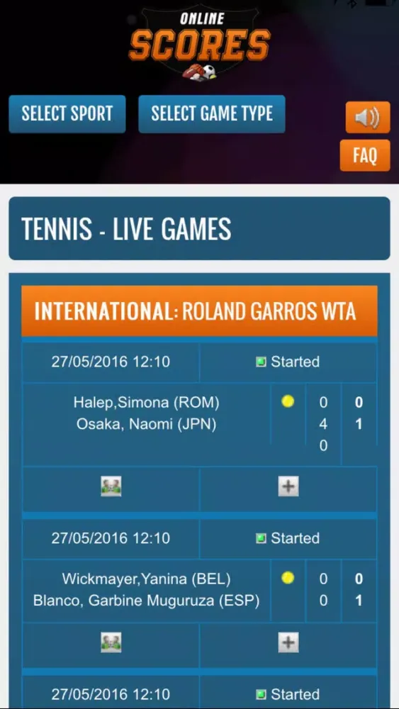 Capturas de tela do Livescore App by Online-Scores.com
