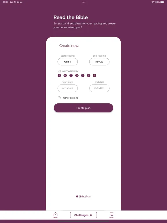 Tangkapan skrin Customizable Biblical Plan iPad 