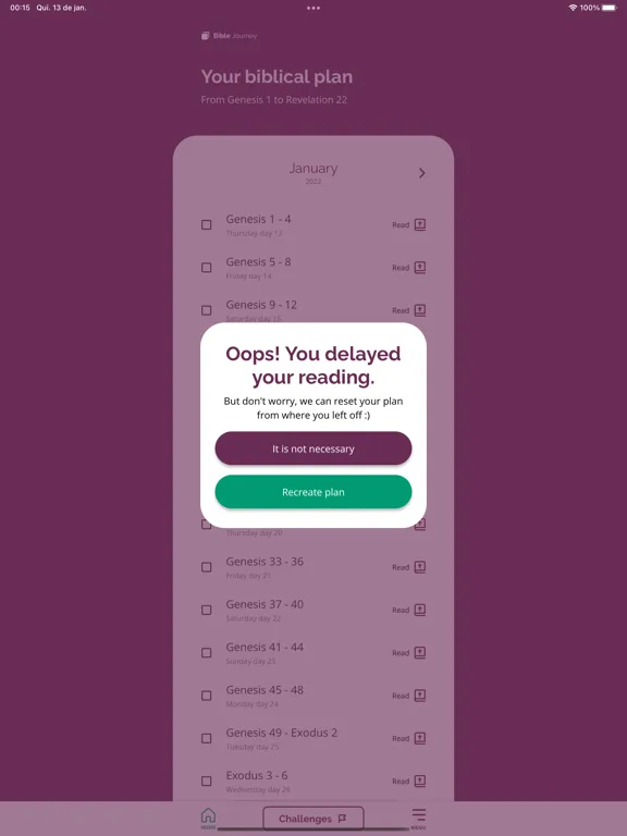 Tangkapan skrin Customizable Biblical Plan iPad 