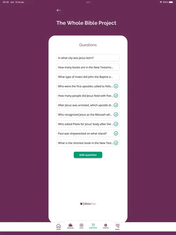Tangkapan skrin Customizable Biblical Plan iPad 
