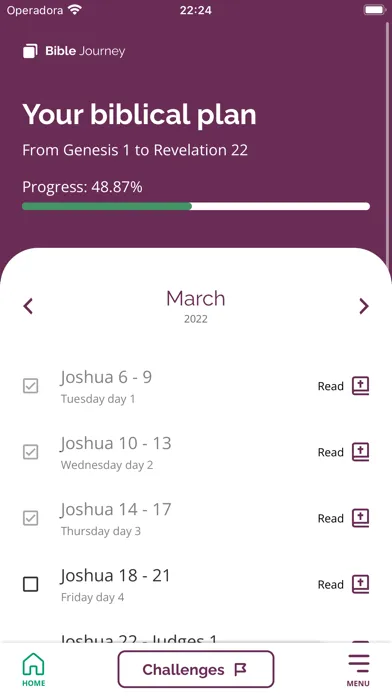 Tangkapan skrin Customizable Biblical Plan