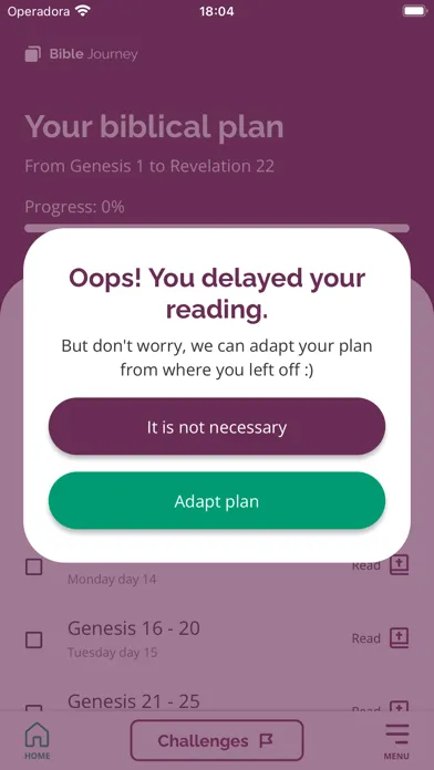 Tangkapan skrin Customizable Biblical Plan