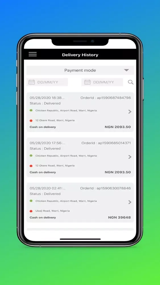 XDelivery سکرین شاٹس
