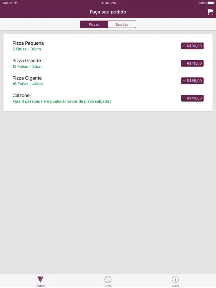 Tangkapan layar Donatello's Pizzas iPad 
