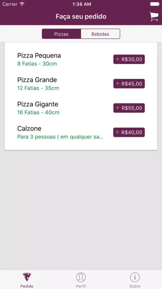 Tangkapan layar Donatello's Pizzas