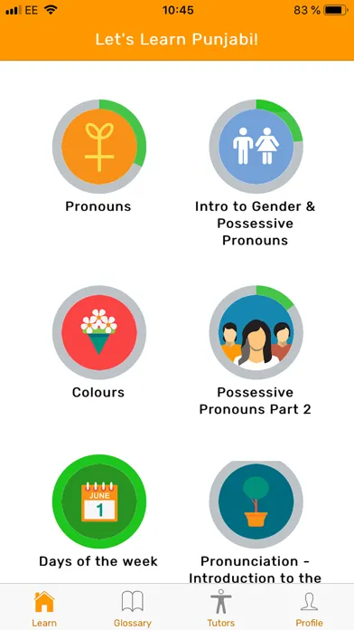 Tangkapan layar Fluently - Learn Punjabi