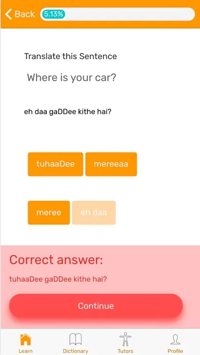 Tangkapan layar Fluently - Learn Punjabi