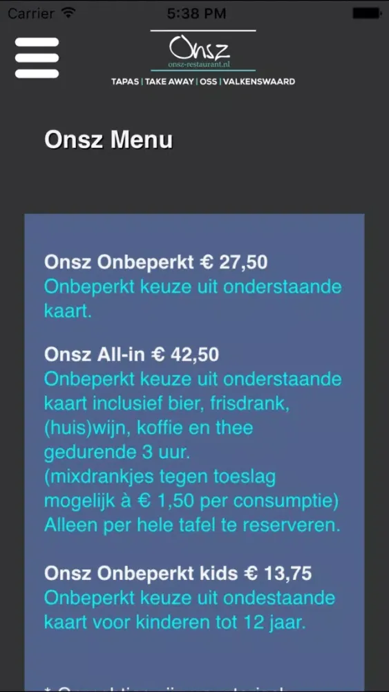 Onsz Restaurant स्क्रीनशॉट