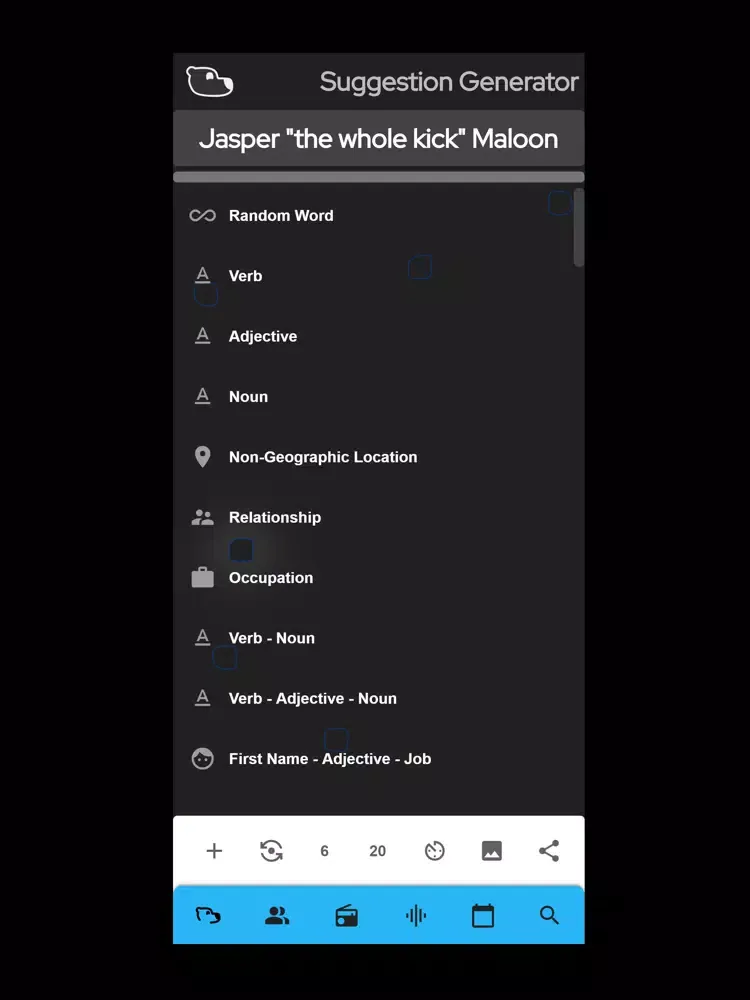 Improv Suggestion Generator iPad 應用截圖