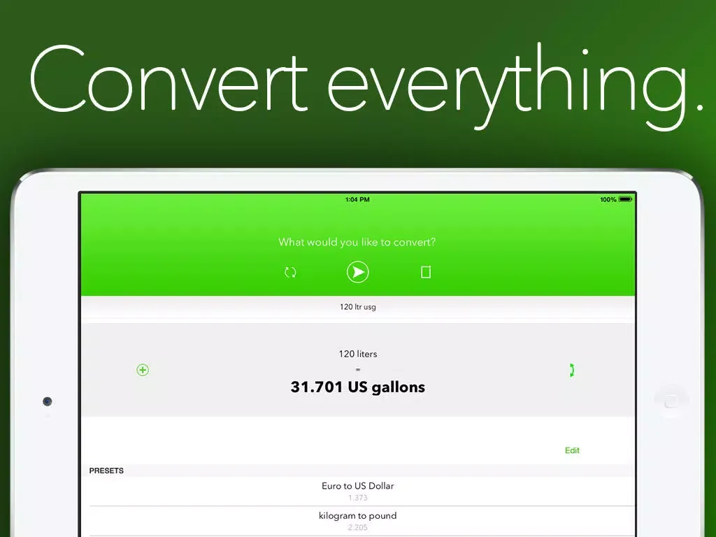 Ảnh chụp màn hình của Convert - Unit Converter, Calculator and Currencies iPad 