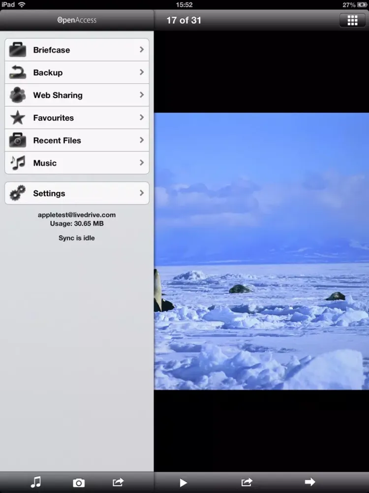 Tangkapan layar Open Access iPad 