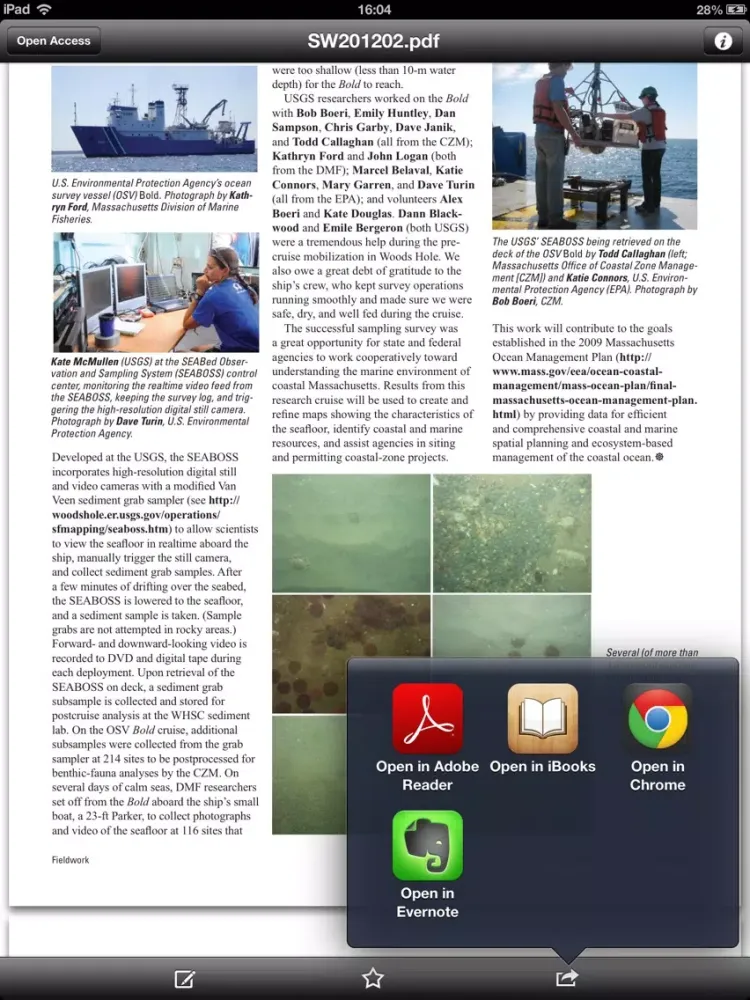 Tangkapan layar Open Access iPad 