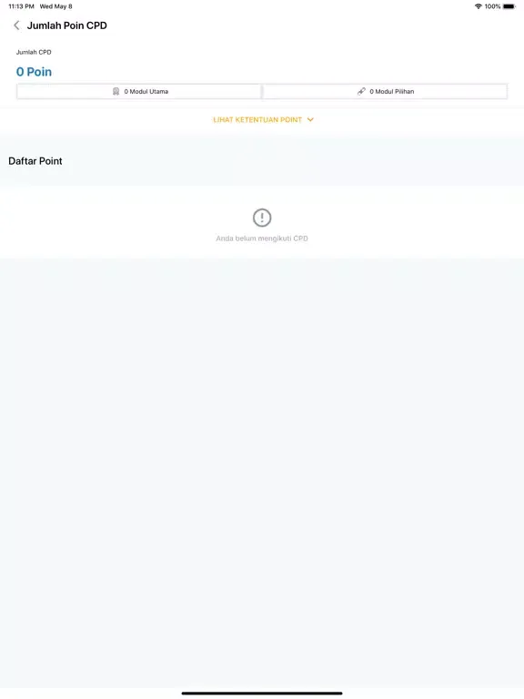 Tangkapan layar AAJI E-License iPad 