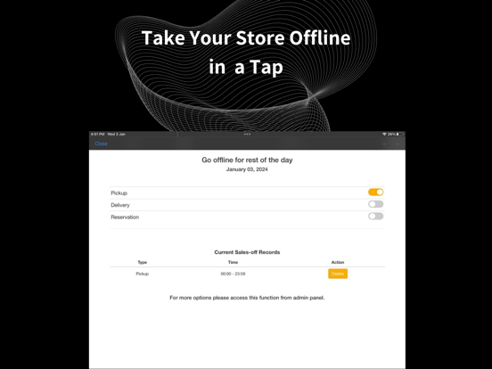 Tangkapan layar Order Update ORA iPad 