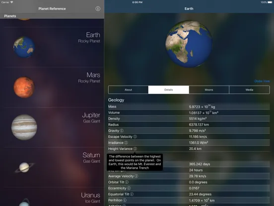 Orbits - A Planet Tracker iPad 应用截图