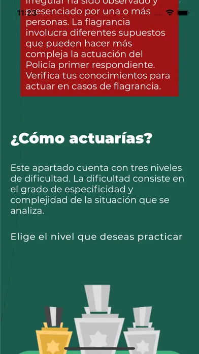 Capturas de tela do Guía de Actuación