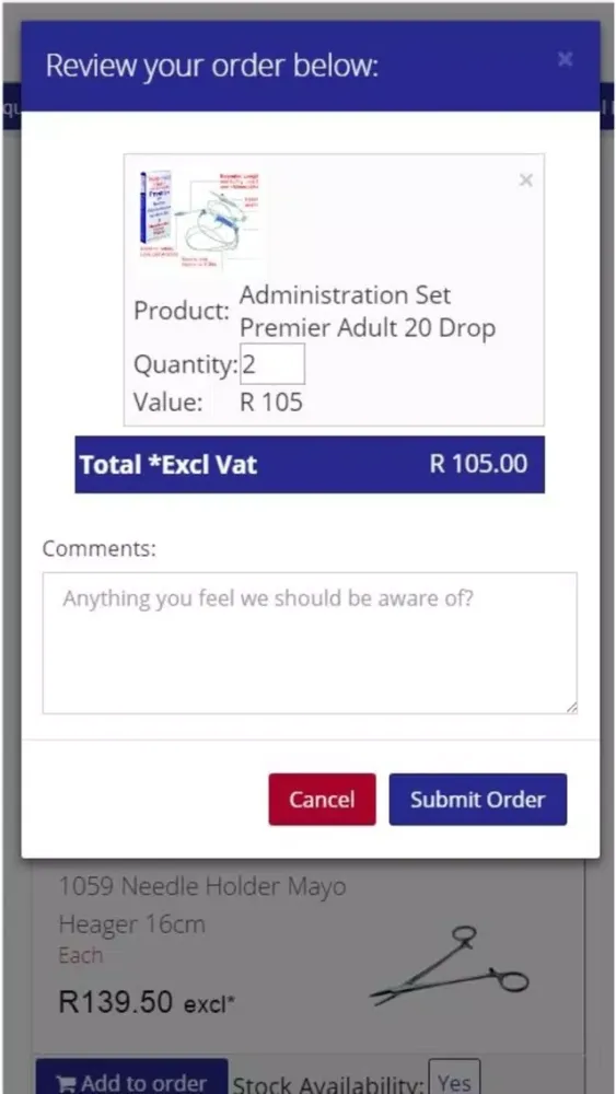 ภาพหน้าจอของ Seremed Orders
