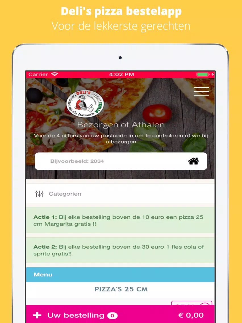Deli's Pizza iPad  스크린샷
