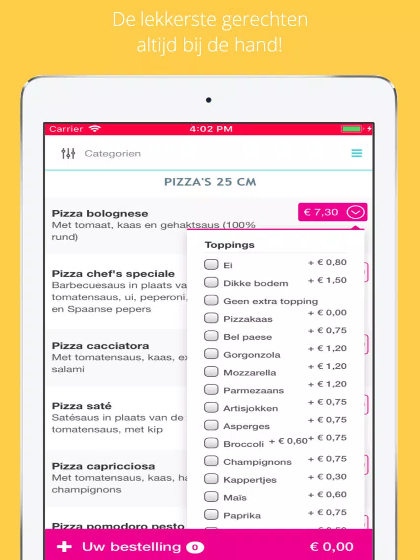 Deli's Pizza iPad  스크린샷