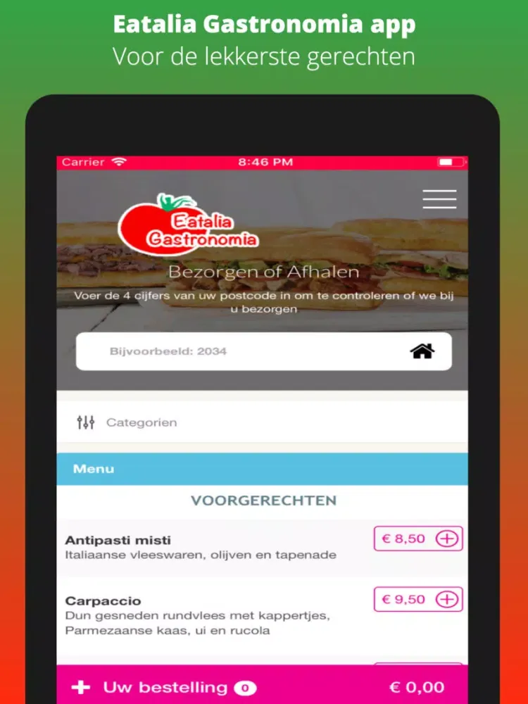 Ảnh chụp màn hình của Eatalia Gastronomia iPad 