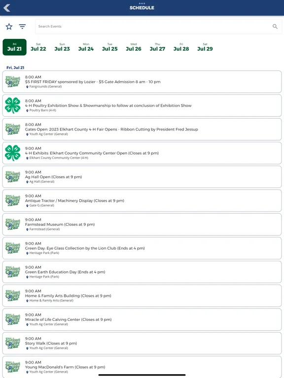 Elkhart County 4-H Fair iPad  স্ক্রিনশট