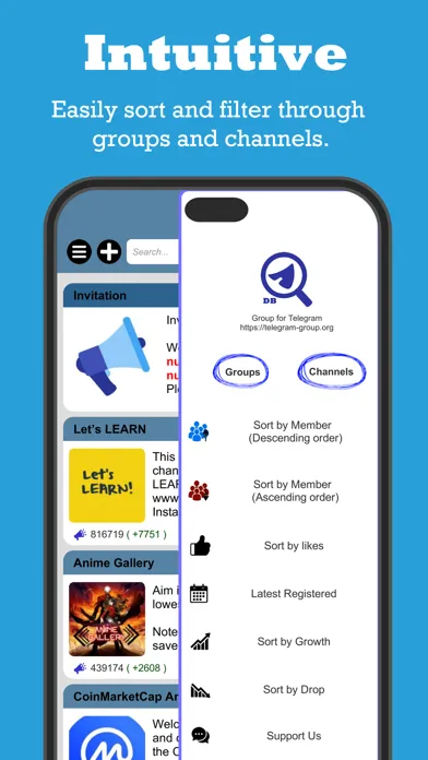 Скриншоты Group for Telegram