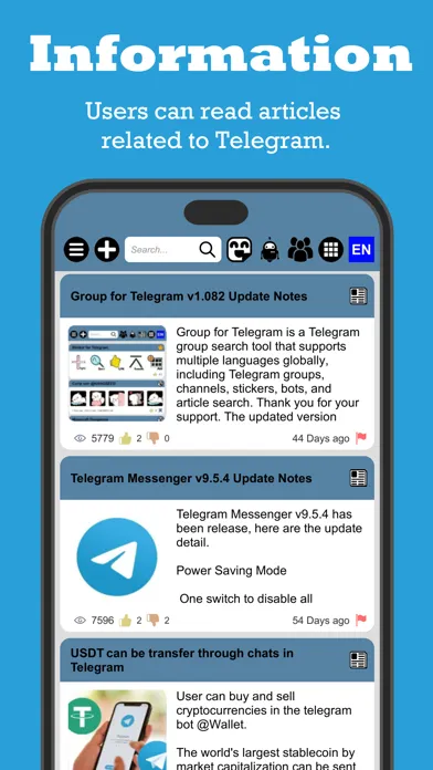 Скриншоты Group for Telegram