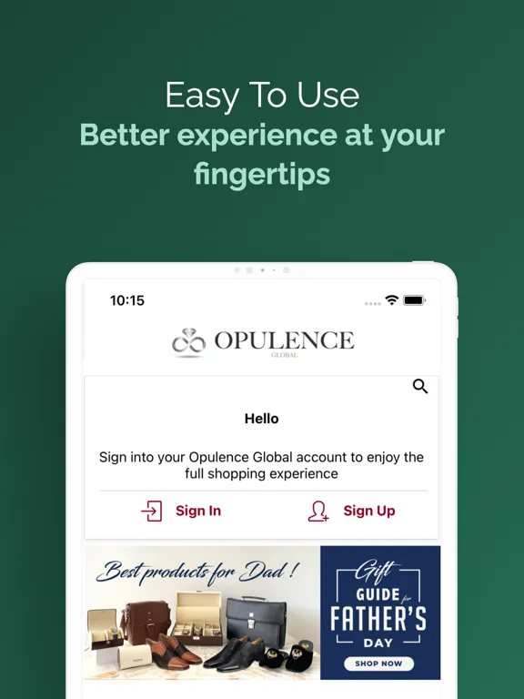 Opulence Global iPad  Screenshots